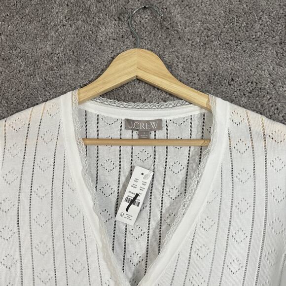 J. Crew Women’s Small White Egyptian Cotton Button Up Short Sleeve Top Blouse - Picture 5 of 11